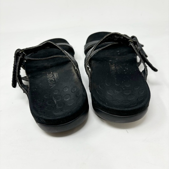 VIONIC Women’s Black Snake Skin AUBREY 3 Strap Sandals Orthoheel Technology Sz 9 - Picture 8 of 11
